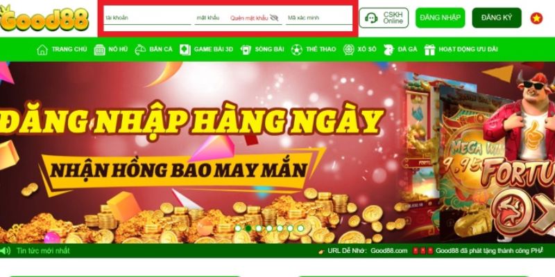 Thao tác đăng nhập Good88 bằng trình duyệt hoặc app trên di động